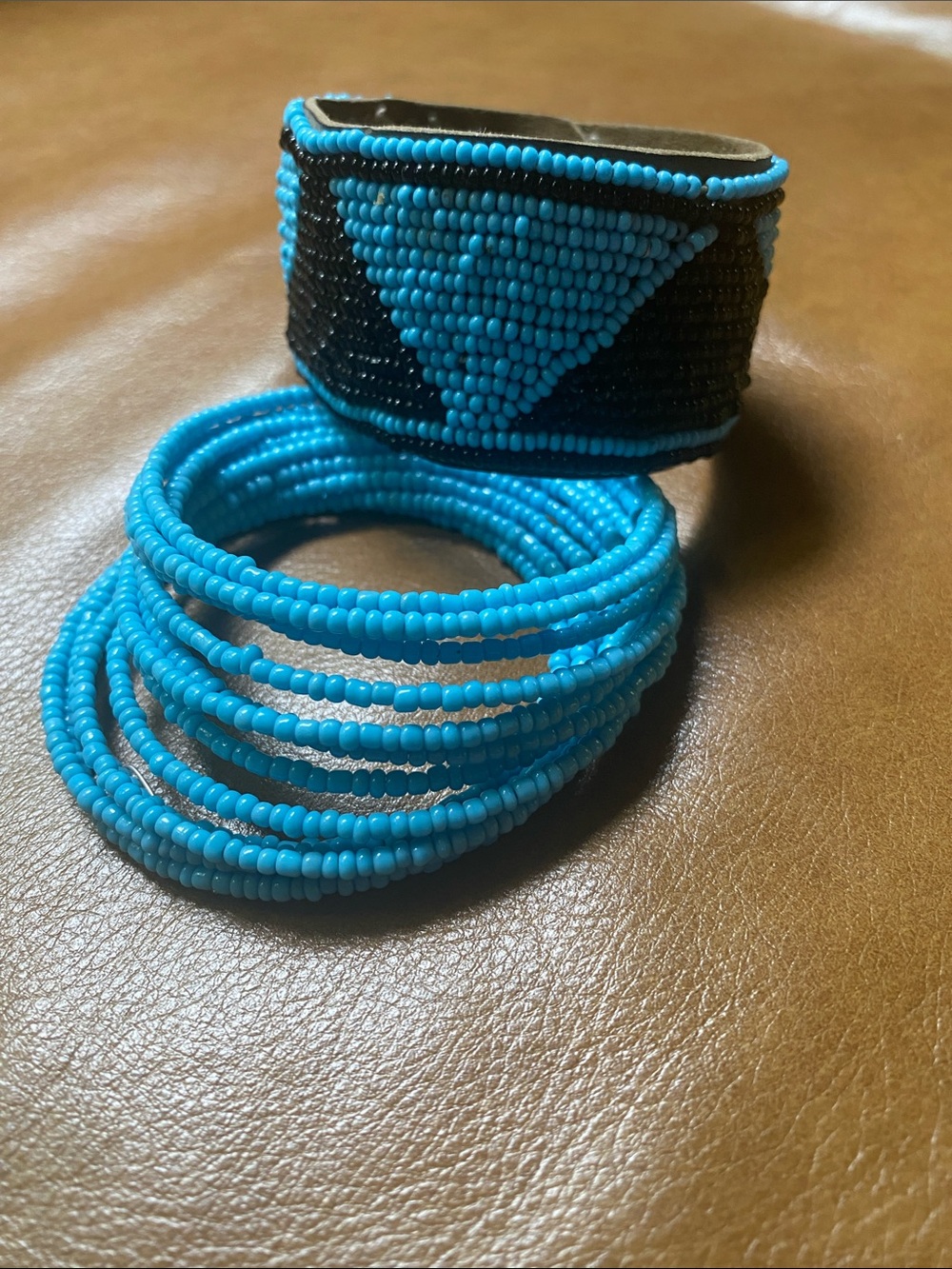 African Masai made bead bracelets.  Includes two bracelets
